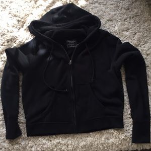A&F Cropped Zip Up Hoodie